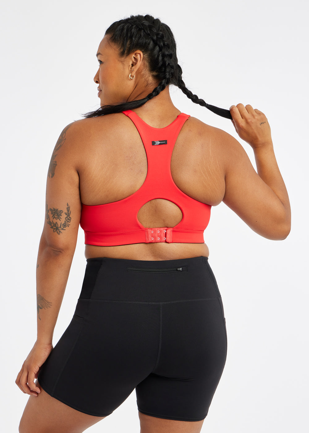 Suspension High Impact Sports Bra in Flash Flare Red, back