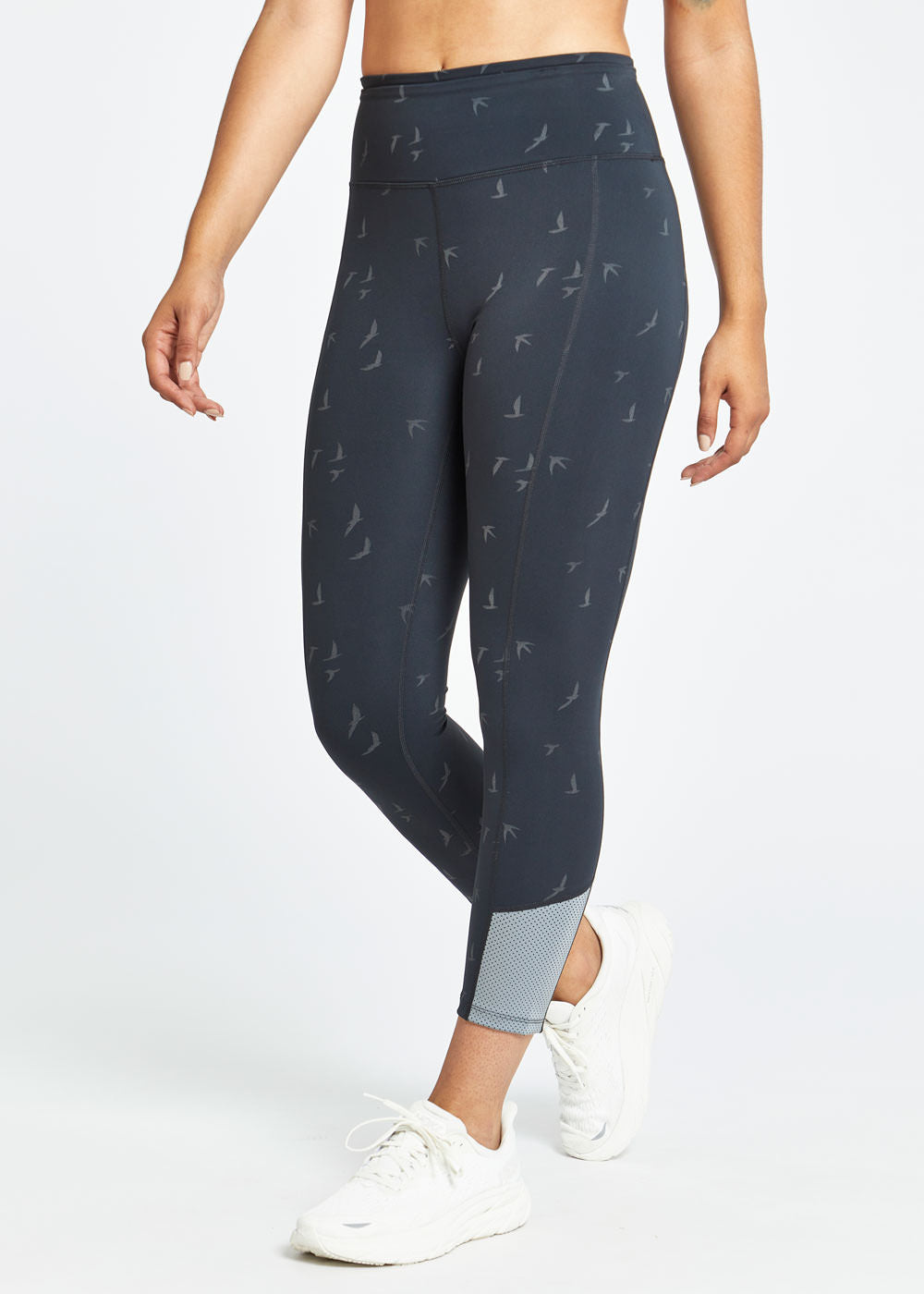 Firecracker Reflective Tights in Black, front view